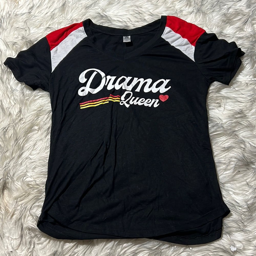 Hybrid Women Size Small Black T-Shirt Drama Queen